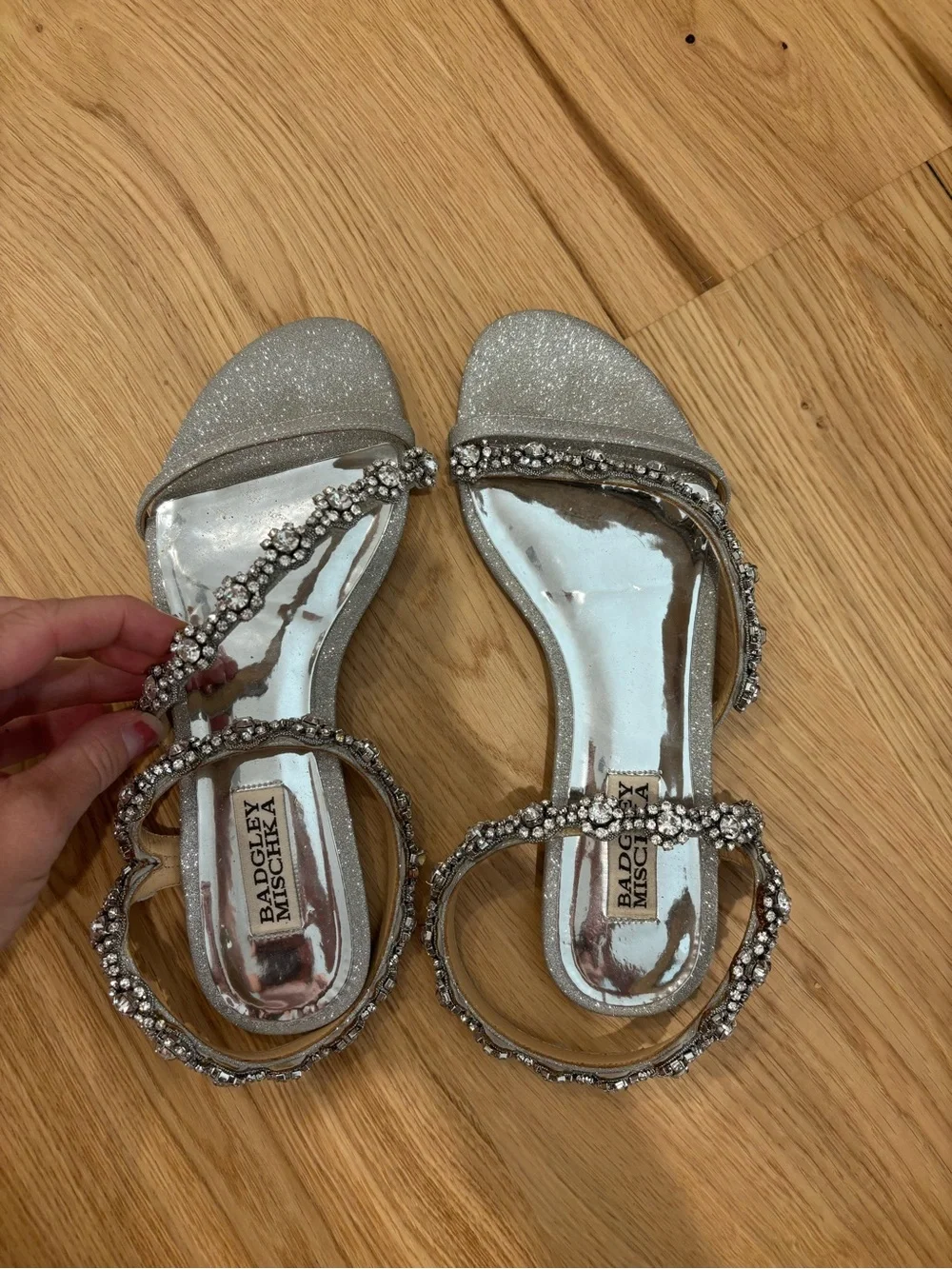 Badgley Mischka jeweled sandals